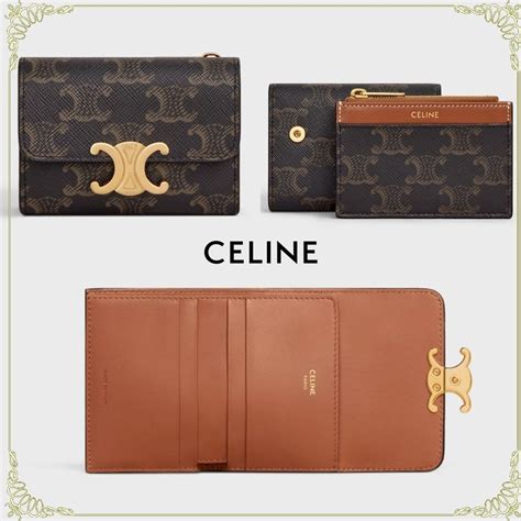 celine triomphe canvas wallet|Celine triomphe compact wallet.